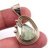 Natural Aquamarine Gemstone 925 Solid Sterling Silver TwoTone Pendant 1.50" T1N41