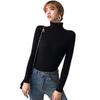 Women's Sweaters Slim Soft Long Sleeve High Neck Knit Pullover Slim Stretch Sweater Tops