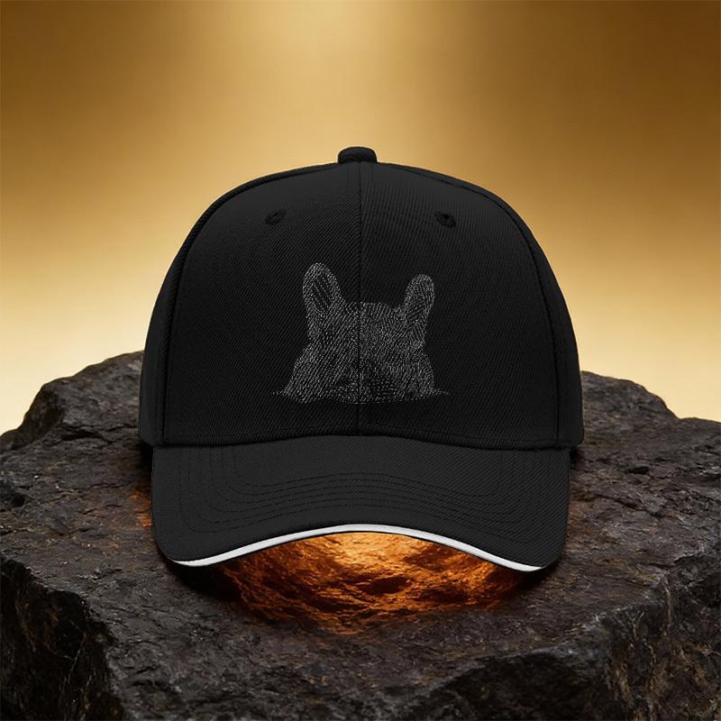 French Bulldog Head Pattern Hat Unisex Printed Baseball Cap Sandwich Duckbill Cap Sports Hat Suitable for Daily Commute And Trav