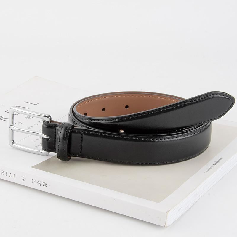 Classic Women's Genuine Leather Belt, Fashionable Alloy Pin Buckle, Jeans Dress, Decorative Cowhide Leather Belt for Girls