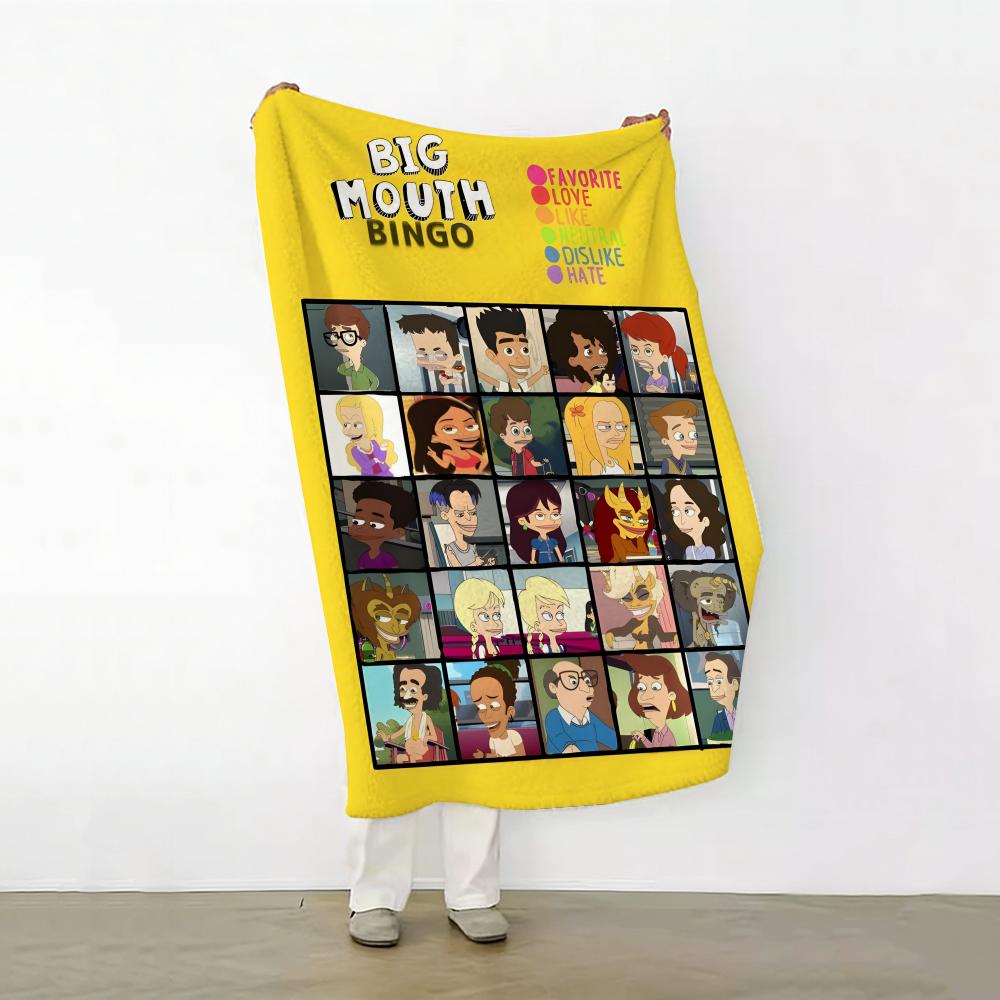 Movie B Big M Mouth Throw Soft Warm Flannel Fleece Throw Blanket for Sofa Bed Travel Home