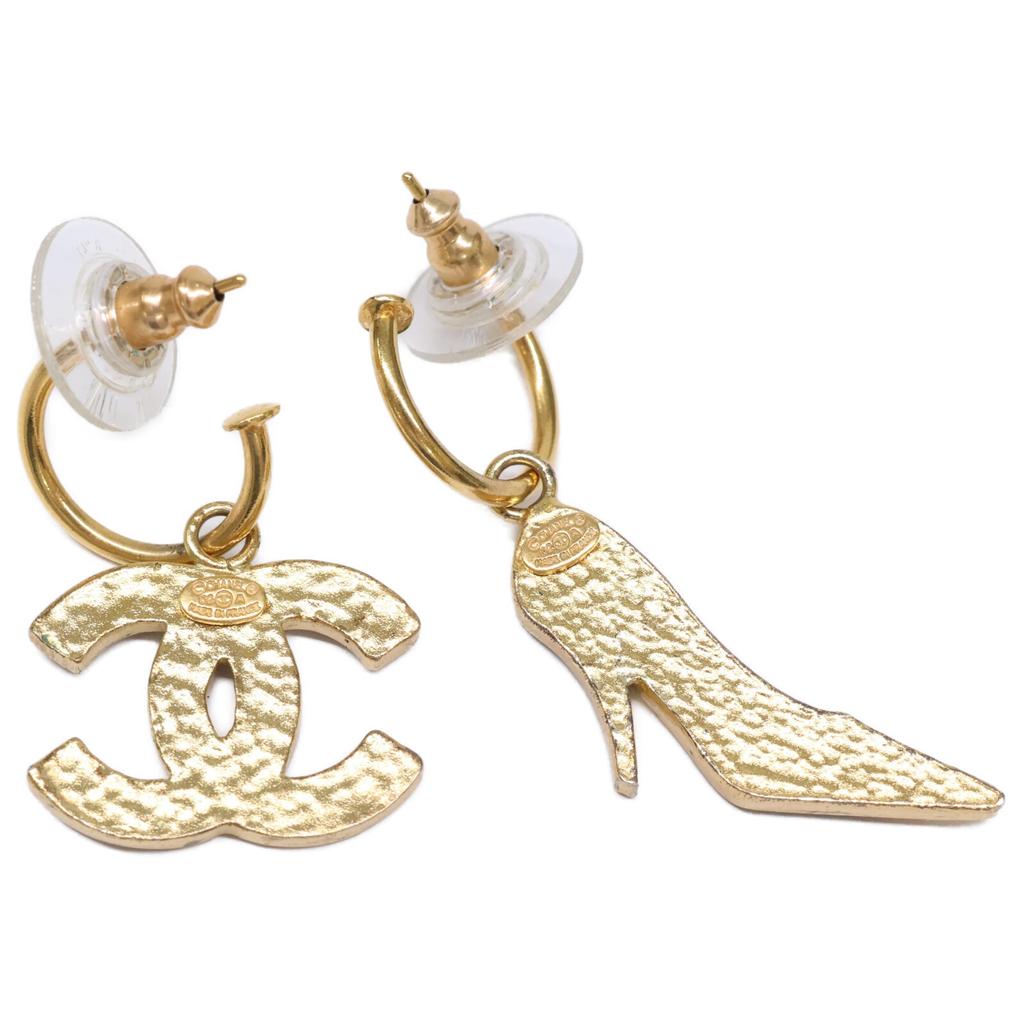 CHANEL 02A Coco Pumps Heel Earrings earring Black / goldUsed