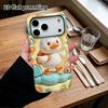 Phone Case: 2D flat design suitable for iPhone 18 17 16 15 14 13 Pro protective case, travel little white duck, perfect Christmas and Halloween holida