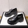 2025 Spring New Leather Platform Loafers Women's Comfortable Height Increase Soft Sole Single Shoes Small Versatile Small Leather Shoes