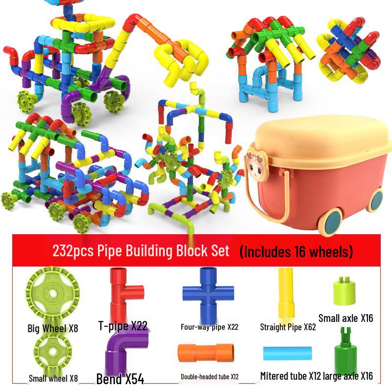 Interlocking Water Pipe Building Blocks: Early Education Puzzle Toys for Kids