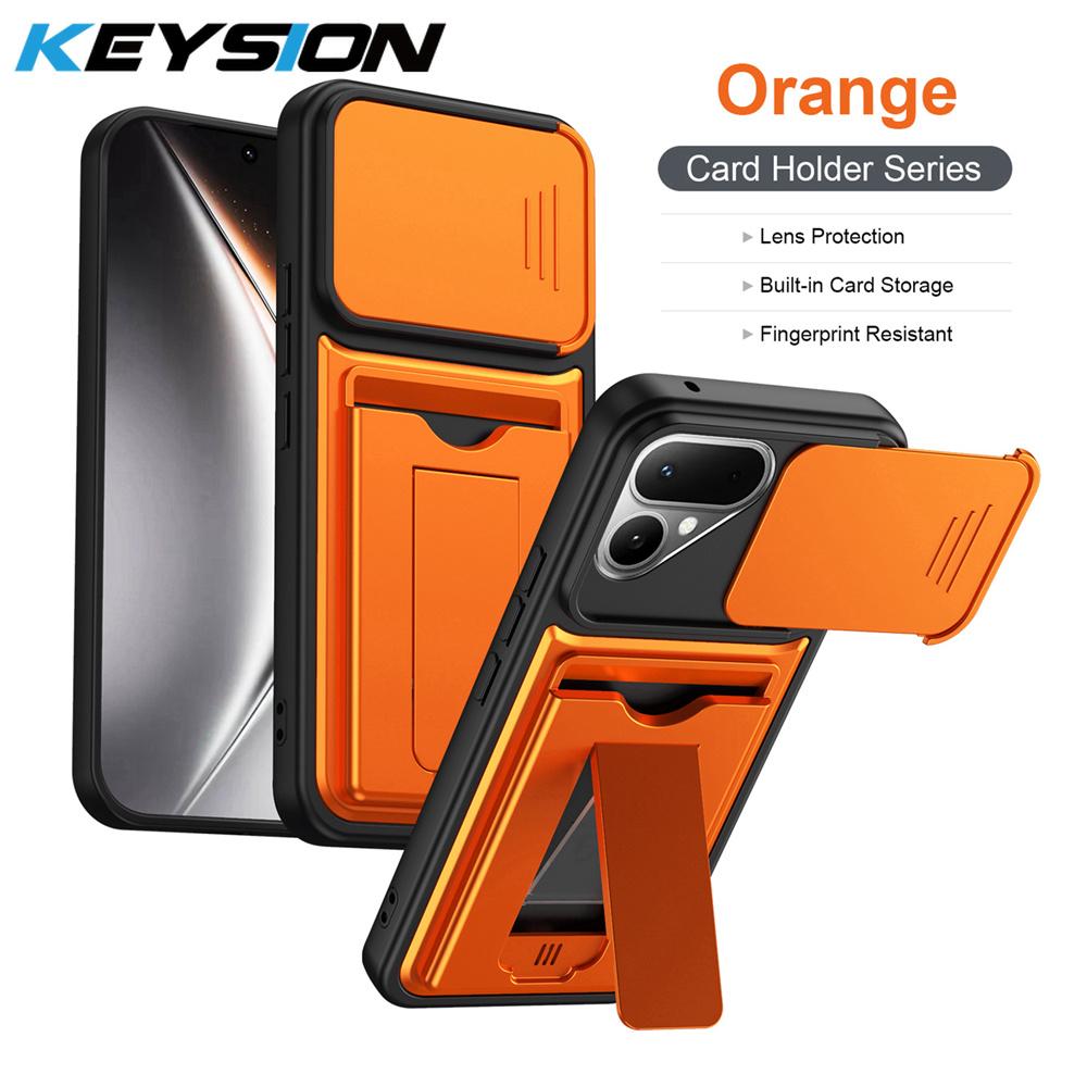 KEYSION Чехол-кошелек с держателем для карт для TECNO POVA Curve 2 5G, с защитой выдвижной камеры, вертикальной подставкой, противоударной задней крышкой