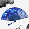 Silk Hand Fan Colorful Shank Classical Dance Fan Vintage Folding Fan  Clothing Accessories
