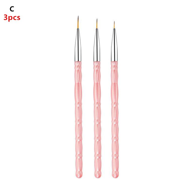 3Pcs/Set Fine Nail Art Liner Brush Set for UV Gel Polish Thin Detail Painting Professional Nail Design Tools