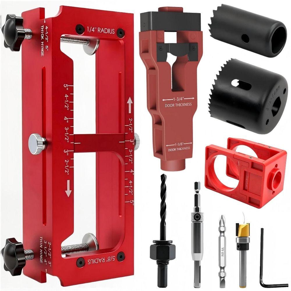 Adjustable Door Hinge Jig High Accuracy Hinge Drilling Locator Template Cabinet