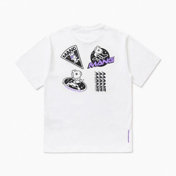LINE FRIENDS BT21 MANG Space Wapen White Short Sleeve T -shirt