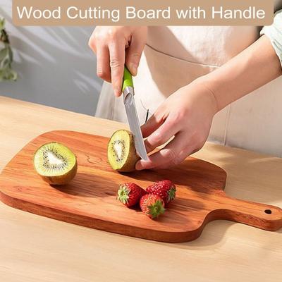 Деревянная разделочная доска Доска для закусок Двусторонняя сырная доска для кухни Кемпинга Поднос для подачи еды с ручкой