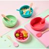 New Kitchenware Suctive Toddler Bowl Food Grade Silicone Children Dishes Silicone Dinnerware