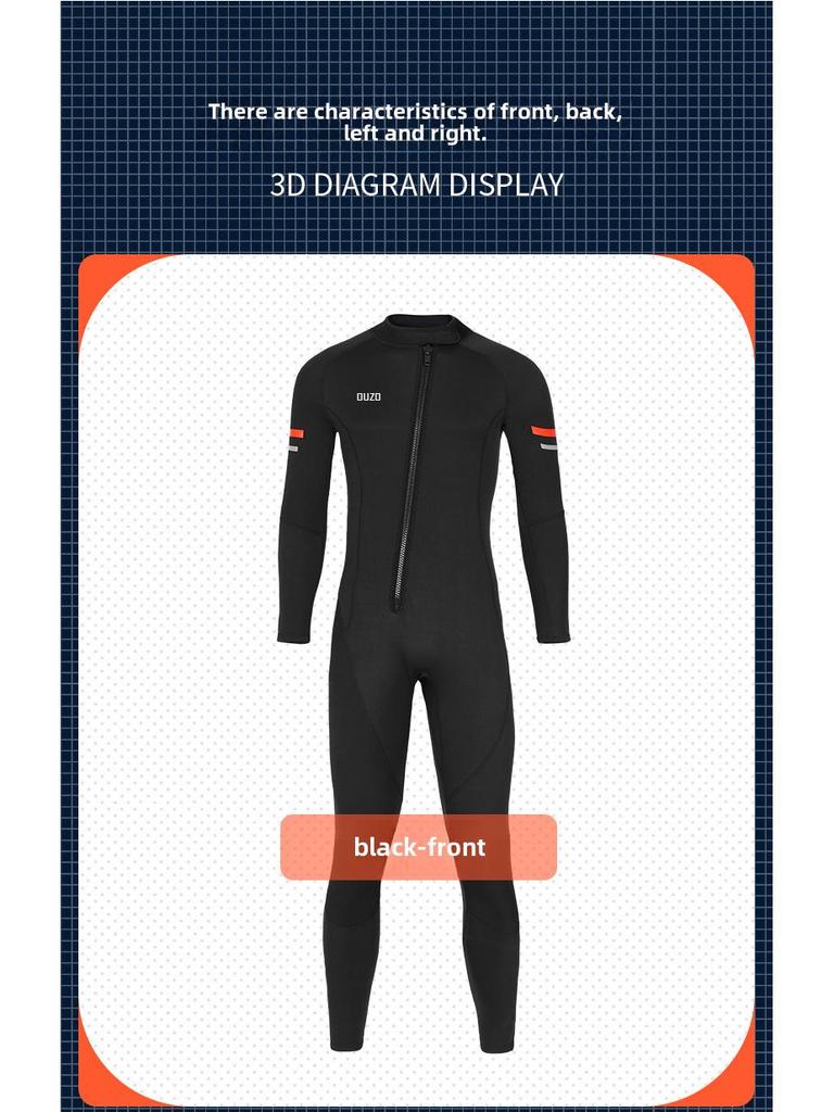 Мужской гидрокостюм OUZO 1,5 мм для дайвинга и серфинга с защитой от холода