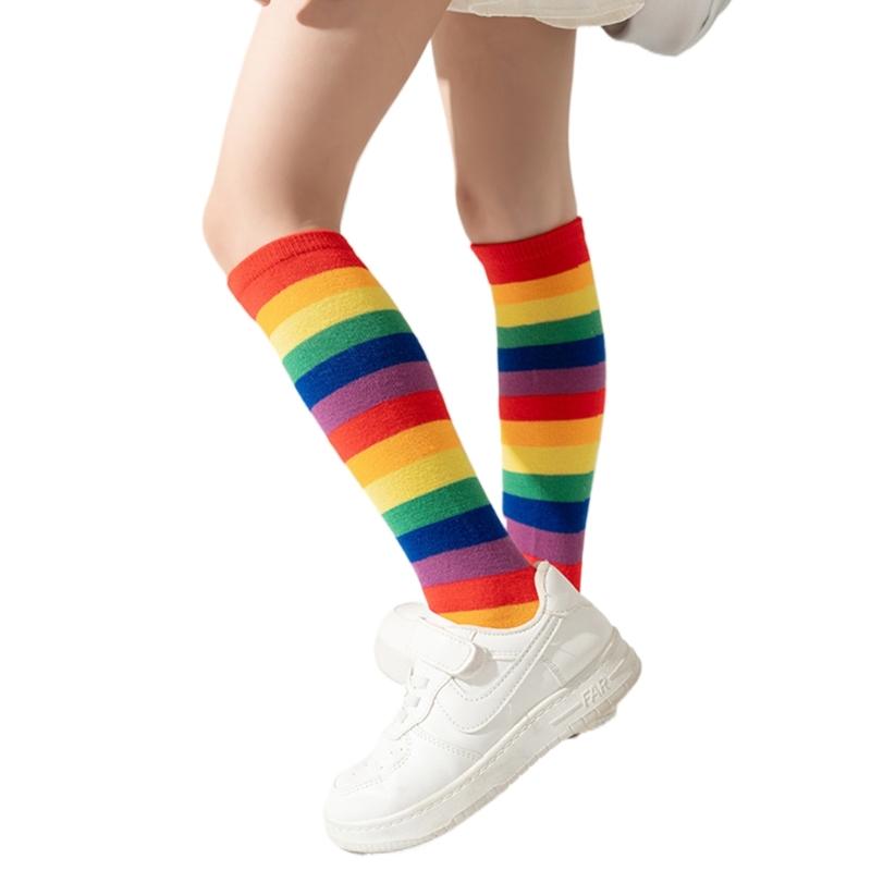 Children's Fashionable Socks Knee High Socks Combed Cotton Multifunction In Tube Socks for School and Parties Show