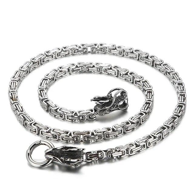 Мужское ожерелье из нержавеющей стали в стиле хип-хоп и рок, аксессуар в виде дракона, украшение в виде животного, ювелирные изделия