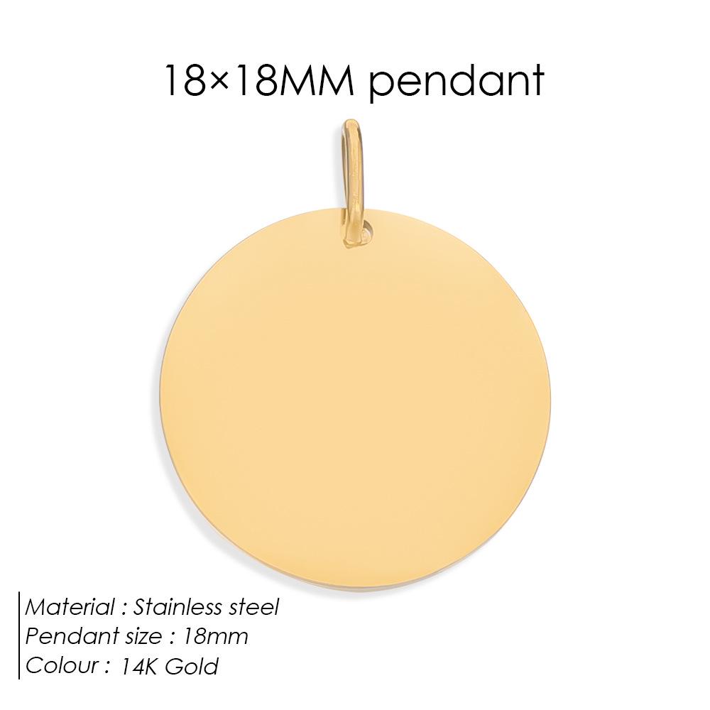 Engravable Stainless Steel Round Pendant with Hanging Ring for DIY Jewelry Bracelets & Necklaces