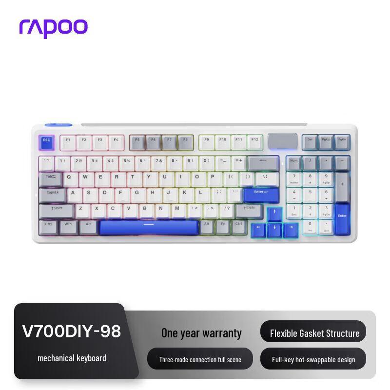 Rapoo V700DIY-98 Upgraded Triple Mode Wireless Mechanical Keyboard