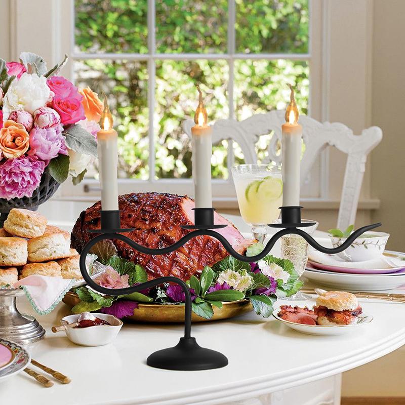 1 шт., украшение для столовой, подсвечник для ужина при свечах, железный арт-подсвечник для вечеринки, свадьбы, волнистый подсвечник в европейском стиле с тремя отверстиями