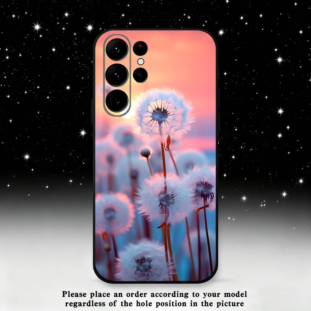 Dandelion Art Phone Case For Samsung S25,S24,S21,S22,S23,S30,Ultra,S20,Plus,Fe,Lite,Note,10,9,5G Black Cover