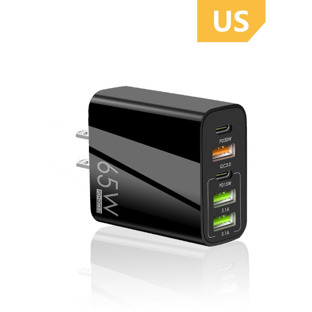 65 Вт USB-адаптер для быстрой зарядки с 4 портами для iPhone 12, 13, 14, Pro Max, Xiaomi, Samsung, Realme, адаптер для быстрой зарядки с вилкой EU/US/UK