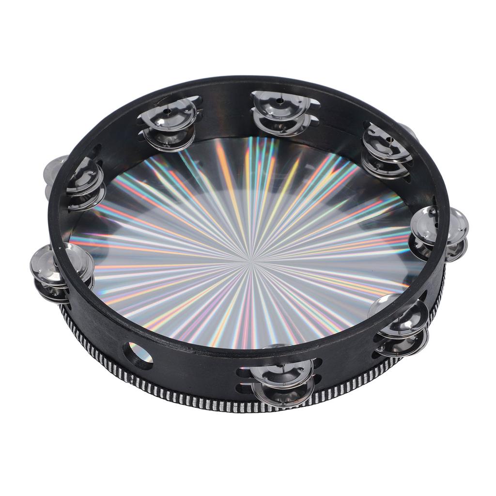 Сияющий бубен Светоотражающий Чистый Звонкий Звук Двухрядный Колокольчик Барабан Ручной Ударный Инструмент 10 Дюймов