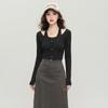 Spring solid color casual versatile long sleeved 2026 base T-shirt slim fit and slimming top