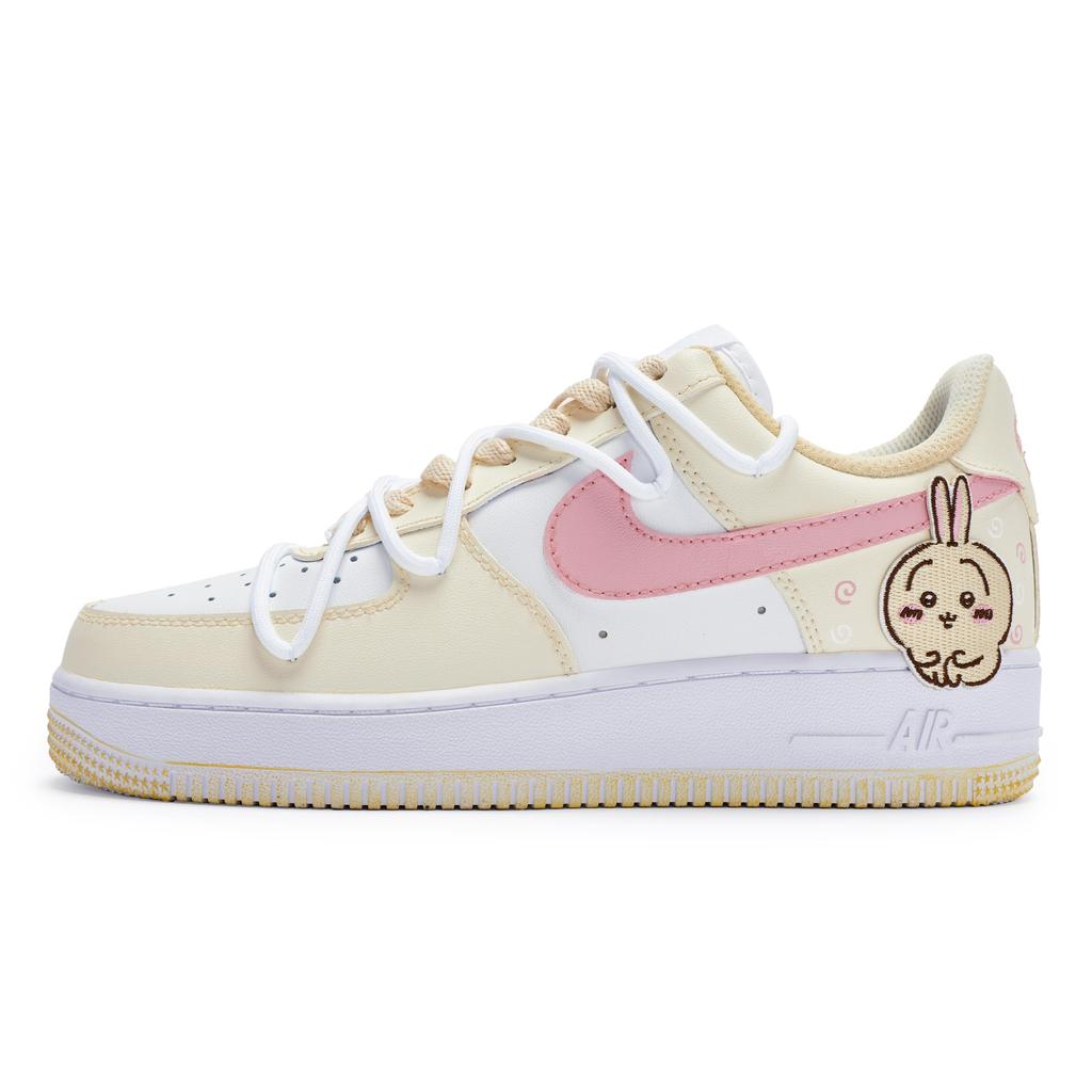 Nike Air Force 1 LOW 811 Производство, Пищащий Кролик Низкие Скейтбордические Кроссовки Женские Желтый Белый Розовый DH2920-111(Команда80-)