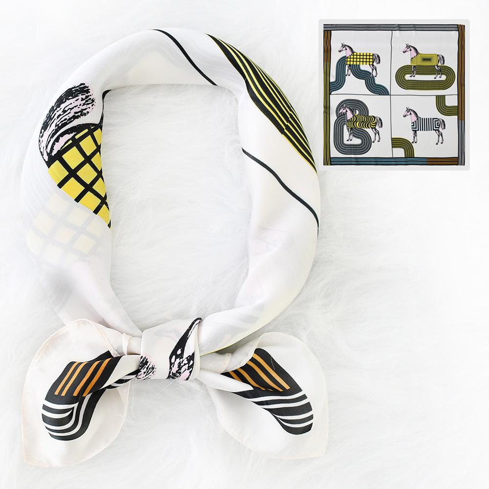 Women'S New Fashionable Atmosphere Simulation Silk Scarf Neck Protection Scarf Spring Summer Autumn Square Scarf