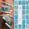 1000pcs/Set Lake Blue Multi Size Luxury Rhinestone Nail Jewelry 3D Flat-back Mixed-Shape Shinying Crystal Dimond Manicure Stone