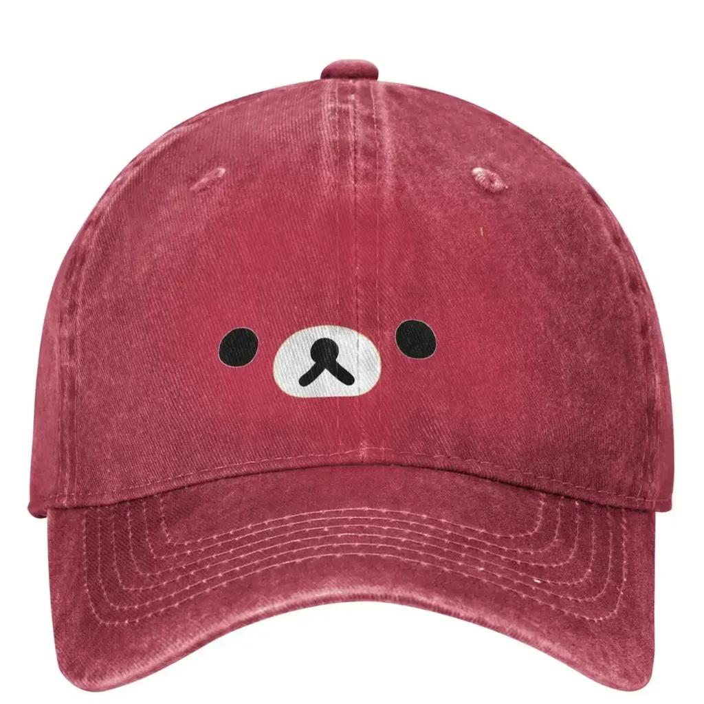 Rilakkuma Washed Baseball Cap Stylish Hip Hop Dad Hats Summer Unisex Teens Outdoor Sports Sun protection Snapback Cap