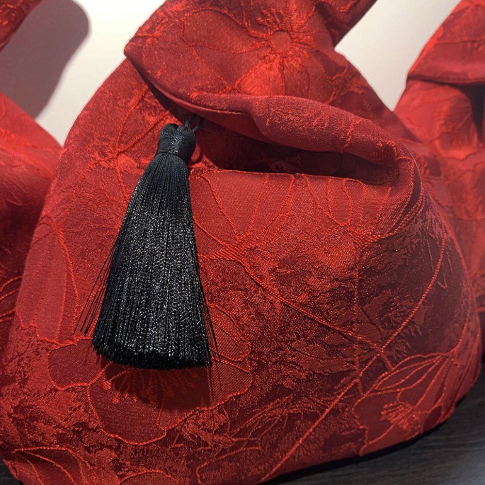 Chinese Style New Year Canvas Bag Red Handbag Festive Sugar Bag Fashion Red Tote Bag Travel