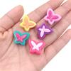 Butterfly Scattering Beads for Bracelet Jewelry Accessories Fashion Three-dimensional Necklace Making Colored Creative Pendant 10pcs Acrylic