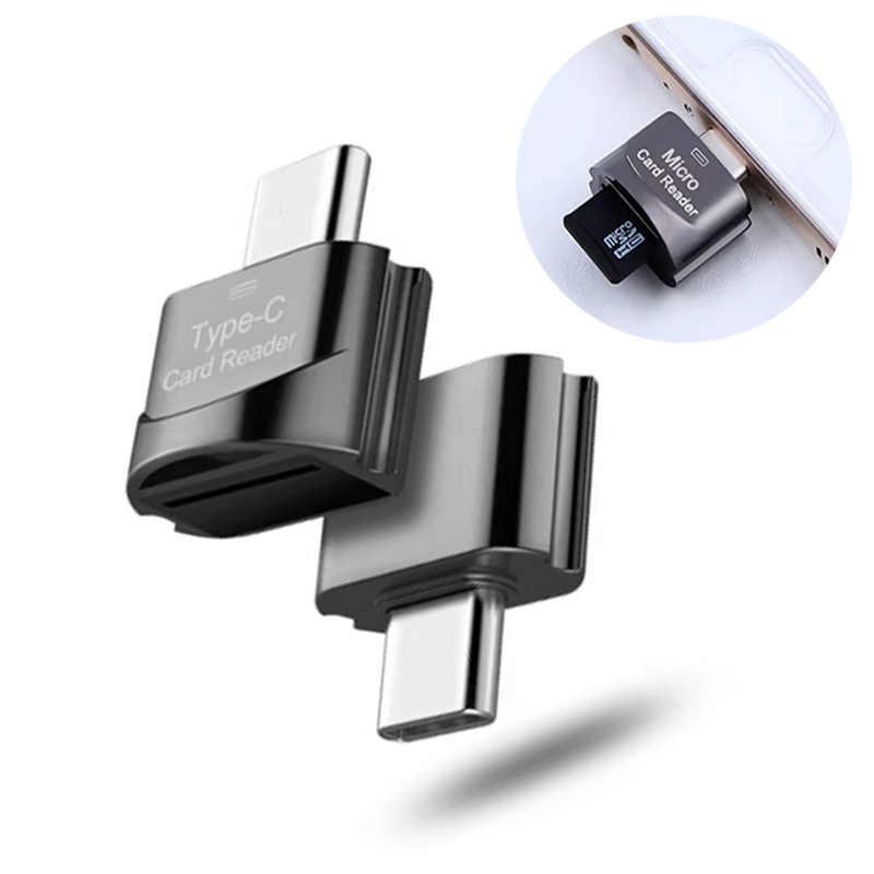 Адаптер USB Type C для Micro-SD TF OTG Card Reader Портативный мини-кардридер Smart Memory Card Reader для ноутбуков Mac Book Samsung