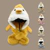 Winter Hat Scarf Two-piece Set for Boys and Girls Cute Cartoon Penguin Little Yellow Duck Doll Plush Pullover Hat