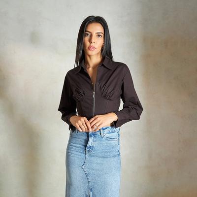 Virgio Women Full Length Full Fit Shirt Воротник Топ