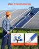 Solar Panel Cleaning Kit, 7.365 m, Water Fed Pole Kit with Cleaning Brush, Soap Dispenser, Extendable Aluminum Telescopic Pole, 180° Rotatable Brush