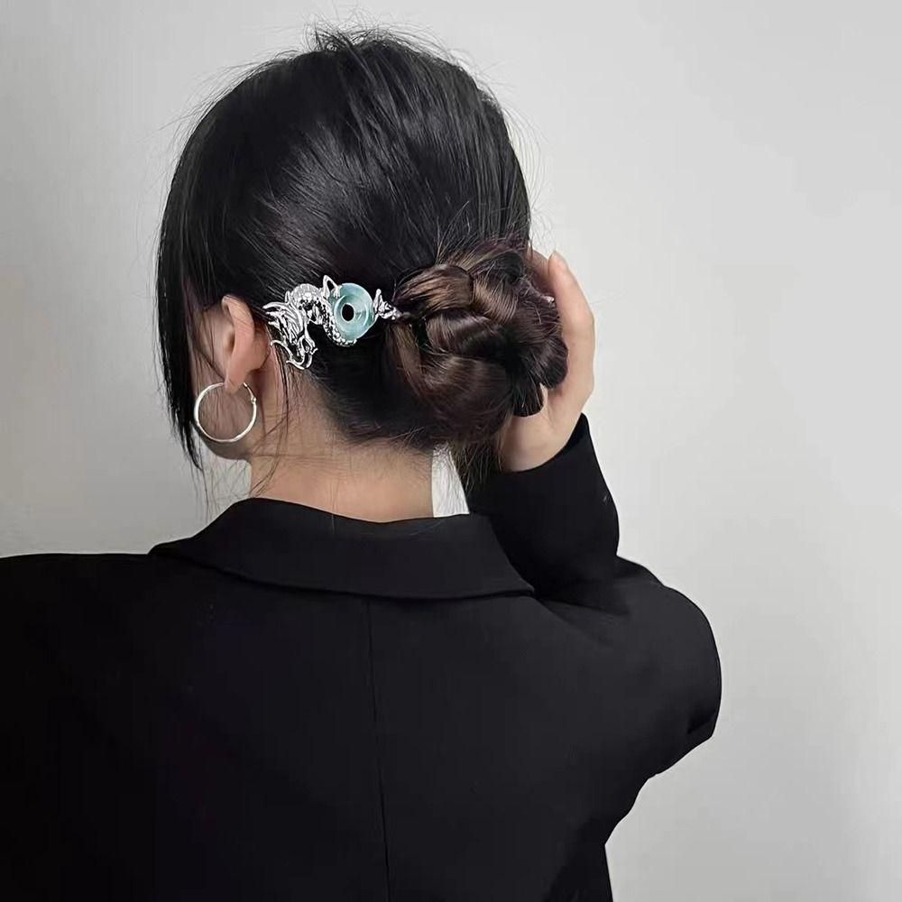 Cheongsam Green Hanfu Hair Sticks Metal Hairpin Ancient Style Hairpin Chinese Style Headwear