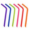 Reusable Silicone Drinking Straws , Big Size Flexible Straws with Cleaning Brush for Toddlers & Kids- 6 Pieces(Colours May Vary)