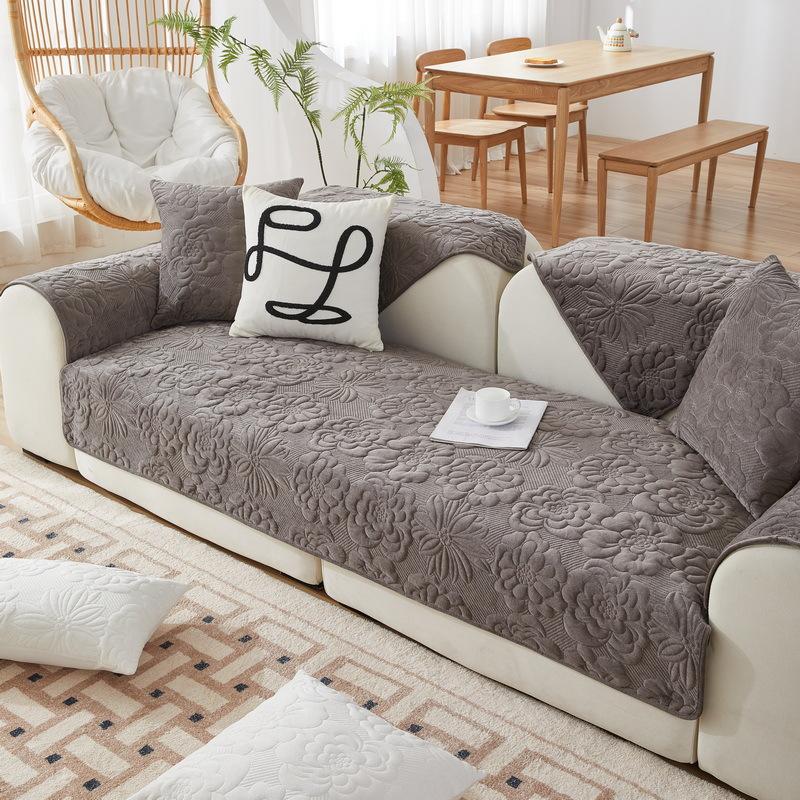 Simple Winter Sofa Cushion Winter Super Soft Short Plush Seat Cushion Cushion Cover Towel Sofa Cover Non-Slip Thickened