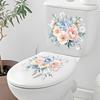 Toilet Seat Stickers Bird-and-Flower Patterns Waterproof Self-Adhesive Peel & Stick Decor for Bathroom Home DIY Renovation