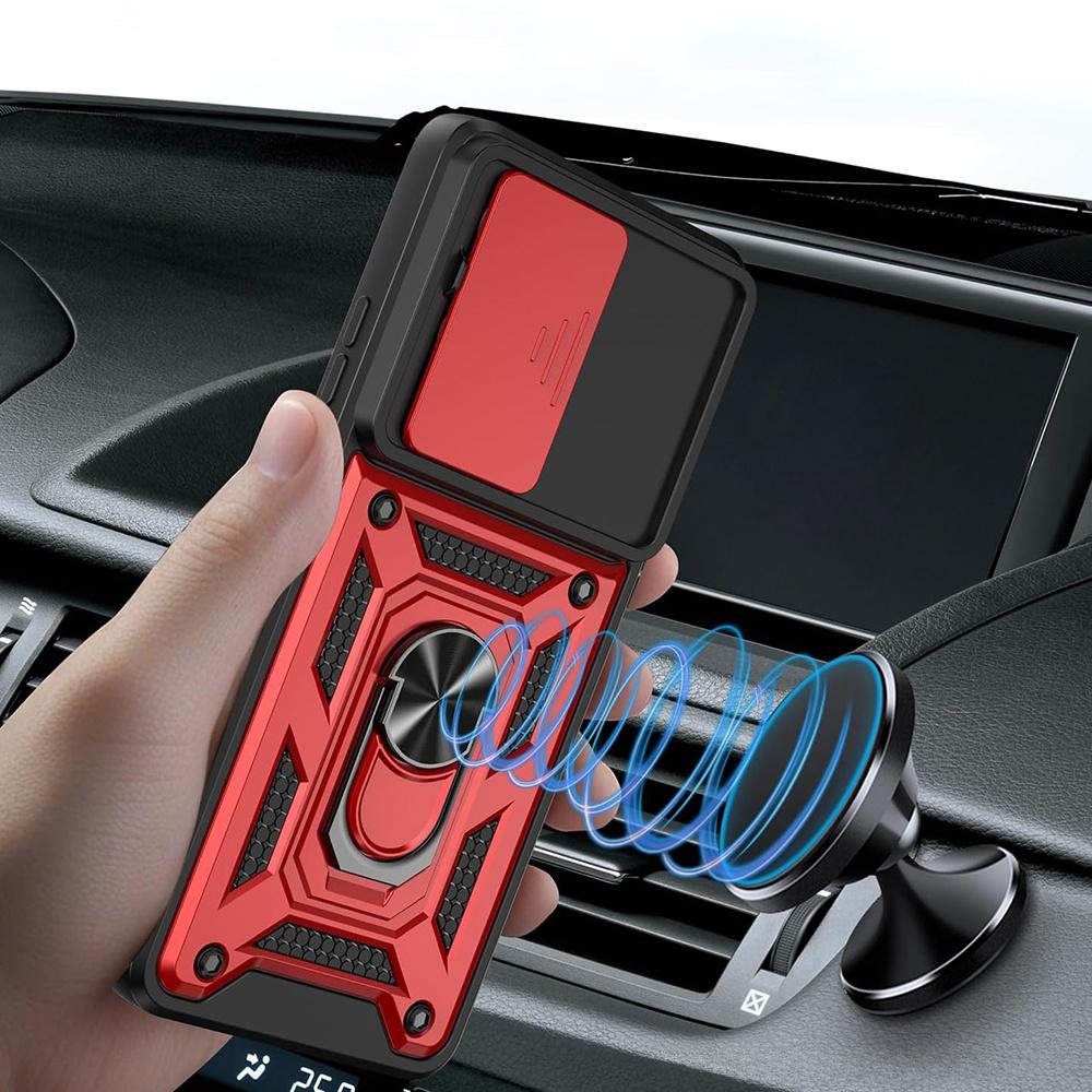 Armored case for Motorola Moto G86 5G, CamShield Slide, red