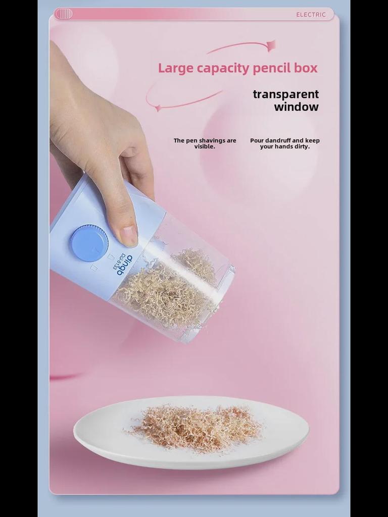 Fully Automatic Dual-Power Pencil Sharpener for Primary School Students