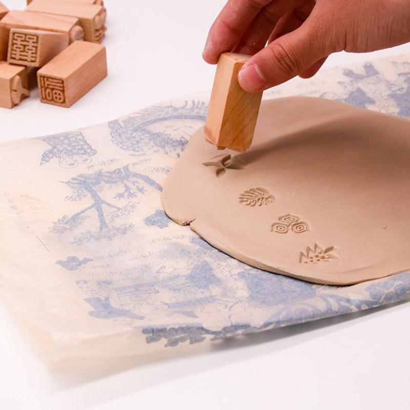 Резные деревянные штампы ручной работы. Печать на деревянной печати. ​​Блоки для глиняной керамики своими руками.