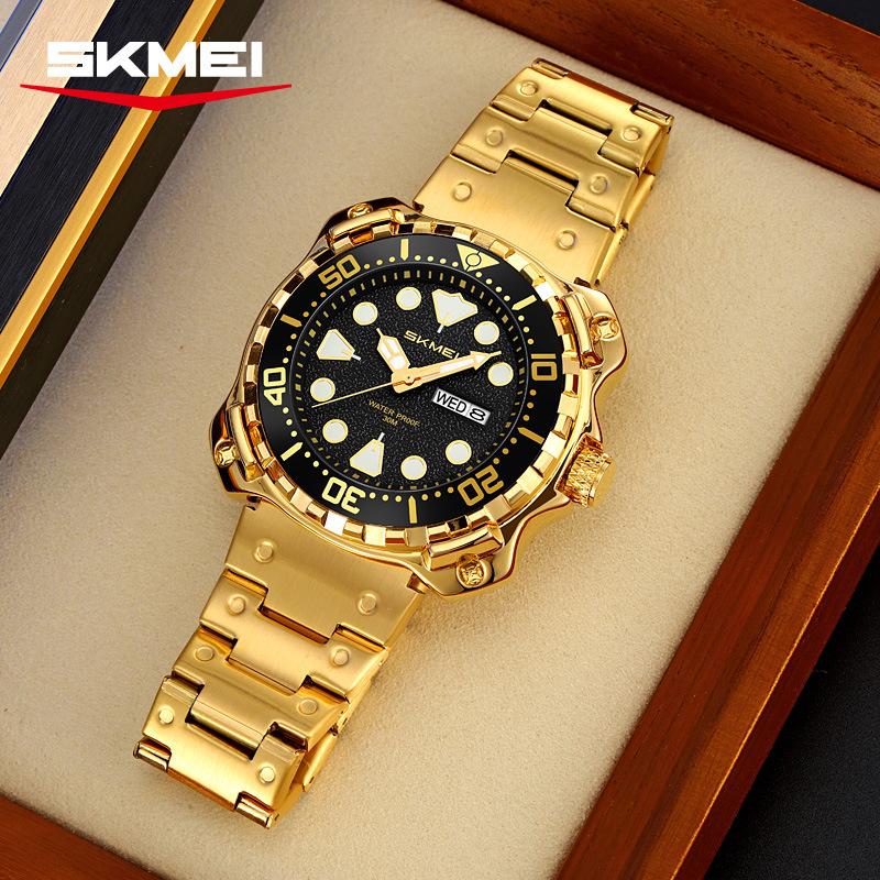 Модные мужские часы Роскошные водонепроницаемые часы для мужчин Кварцевые часы с датой Светящиеся часы+Коробка