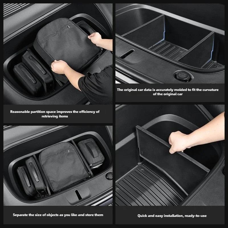 for Tesla New Model Y Juniper 2025 Launch 2026 Front Trunk Mat Partition Board TPE Frunk Protector Cushion Organizer Storage Box