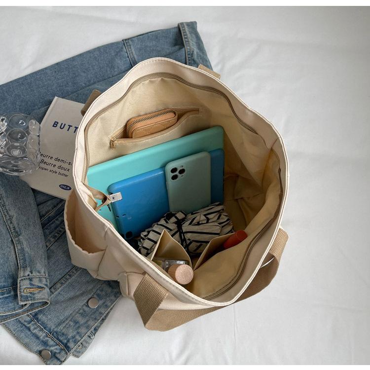 Large Capacity Bag Women's 2025 New Canvas Shoulder Bag Trendy Tote Bag Fashion Casual Lightweight Handbag