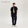 Tommy Hilfiger Мужская эластичная оксфордская рубашка с коротким рукавом
