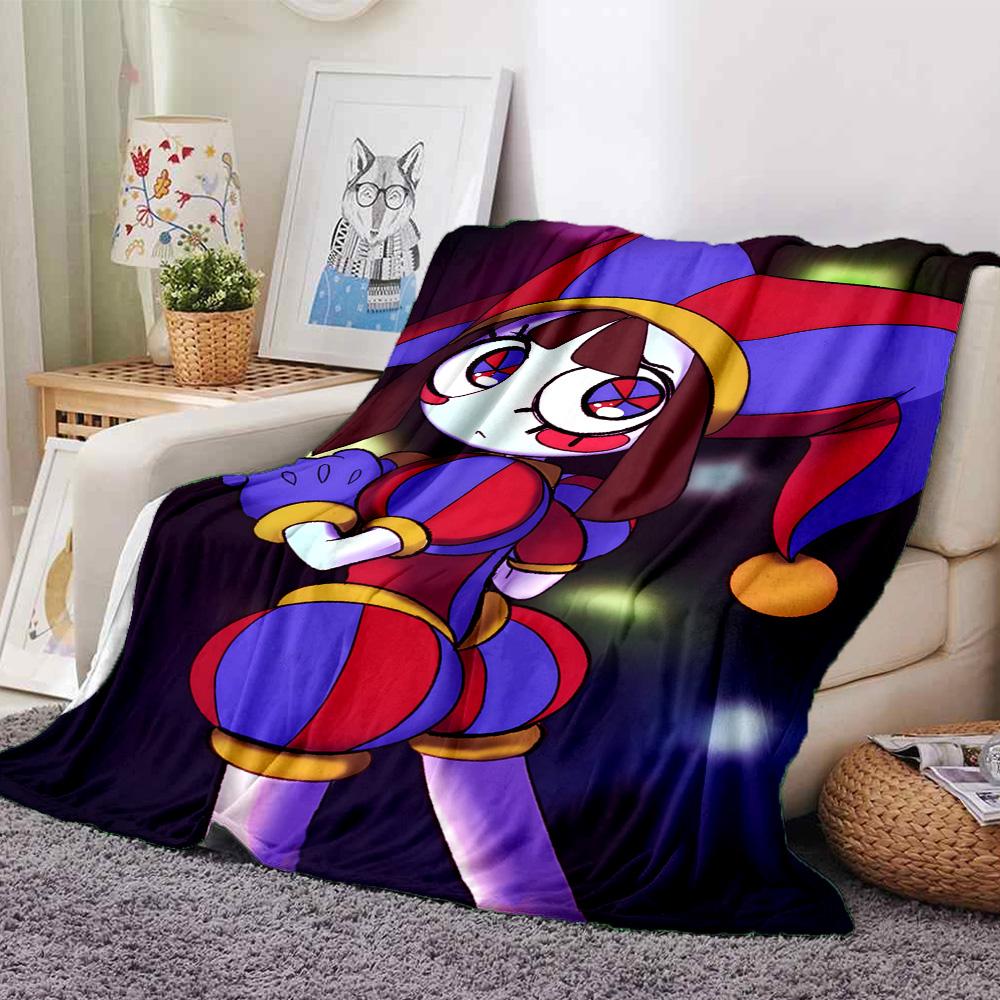Colorful Pomni Friend Blanket Soft Warm Cozy Great for Bed Office Chair Four Seasons Multipurpose Warmthful Decor