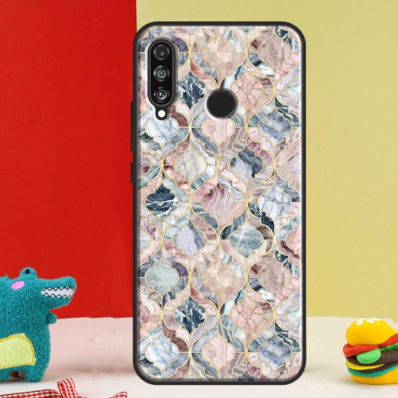 Марокканская плитка Чехол для Huawei Nova 12i 12s 11i 5T 9 10 SE Y91 Y90 Y60 Y70 Y72 Y61 P60 Pro P20 P40 P30 Lite