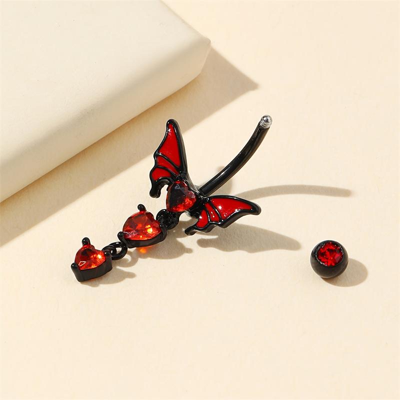 1шт любовь крылья панк готический из нержавеющей стали циркон мужчины женщины пупок ногтей пупок кольцо